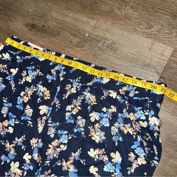 JESSICA SIMPSON Soft Pull-On Floral Pant Pockets Blue Size XXL Elastic Waist - Picture 12 of 13